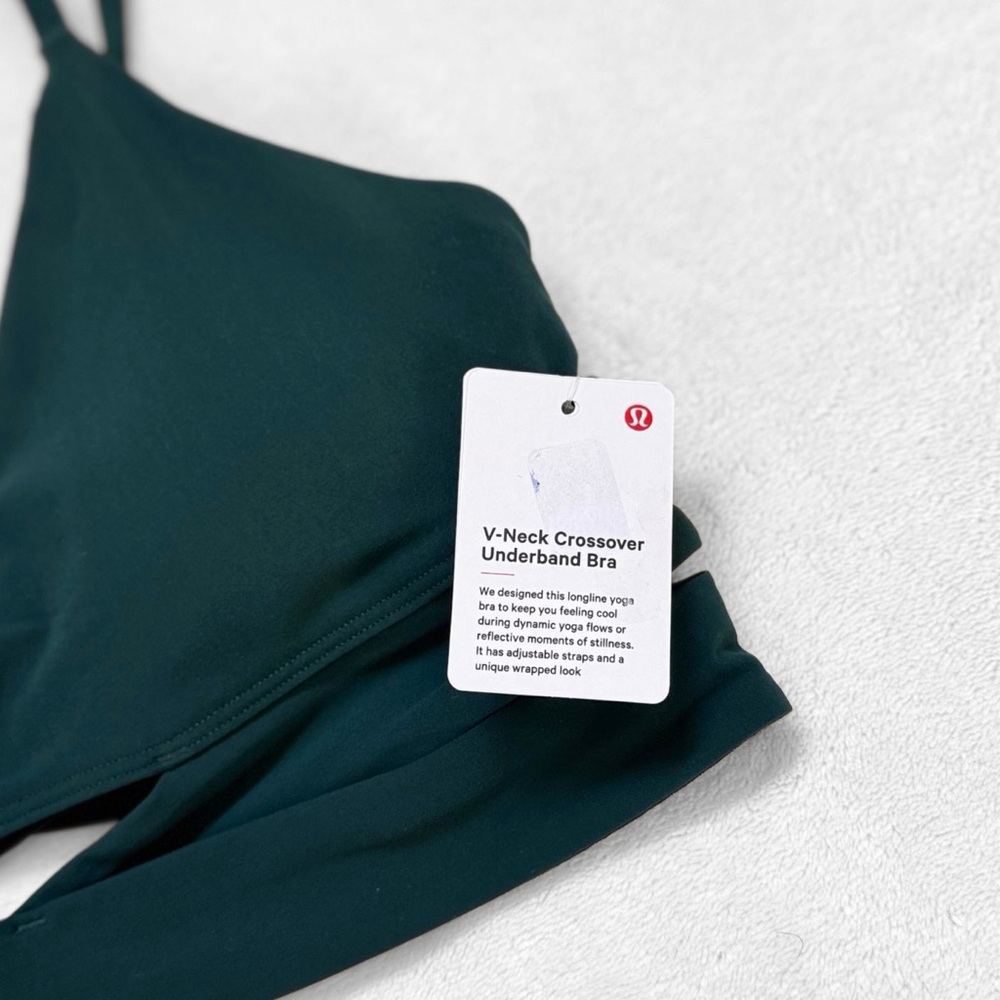 NWT Lululemon V-Neck Crossover Underband Bra – Deep Tide (DPTD) – Size 6 - Picture 4 of 10
